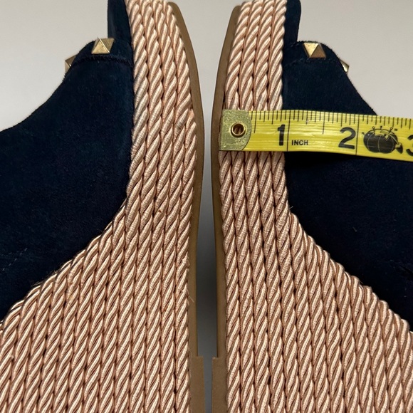 Marc Fisher Navy Blue Studded Wedge Sandals - Picture 4 of 4